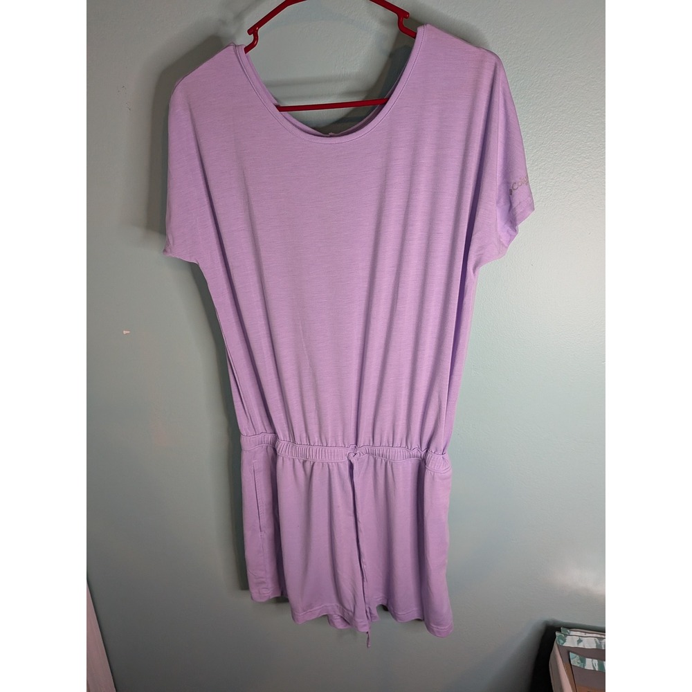 Columbia PFG Freezer Romper Lavender Purple Short Sleeve Elastic Waist Small